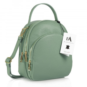 Rucsac dama din piele naturala DiAmanti Amato Verde Salvia